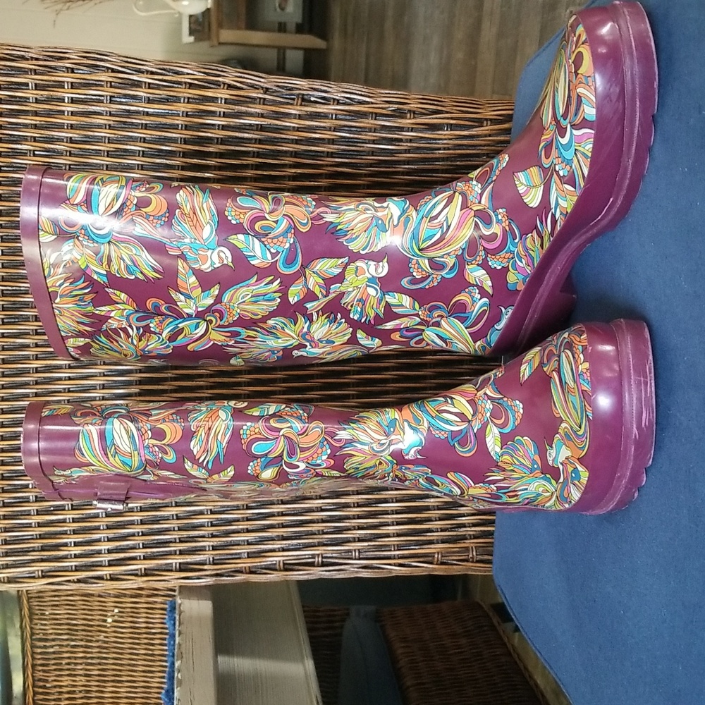 Sakroots Mulberry Floral Rain Boots 10